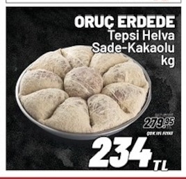 Oruç Erdede Tepsi Helva Sade-Kakaolu Kg