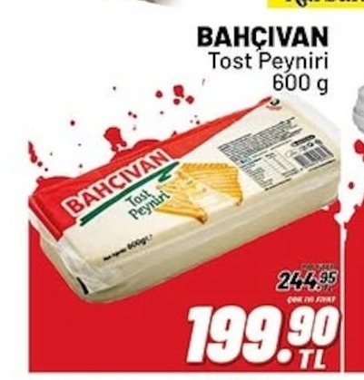 Bahçıvan Tost Peyniri 600 G
