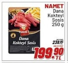 Namet Dana Kokteyl Sosis 250G