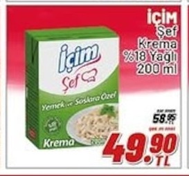Içim Şef Krema %18 Yağlı 200Ml
