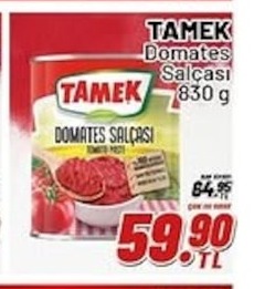 Tamek Domates Salçası 830G