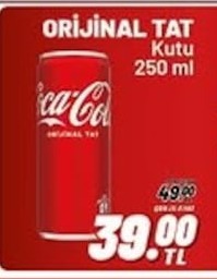 Coca-Cola Orijinal Tat Kutu 250Ml