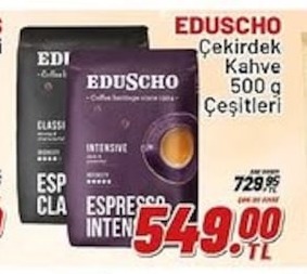 Eduscho Cekirdek Kahve Cesitleri 500G