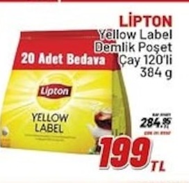 Lipton Yellow Label Demlik Poşet Çay 384G