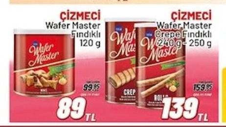 Çizmeçi Wafer Master Fındıklı 120G