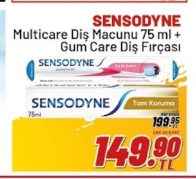 Sensodyne Multicare Diş Macunu 75Ml + Gum Care Diş Fırçası