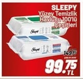 Sleepy Yüzey Temizlik Havlusu 100Lu