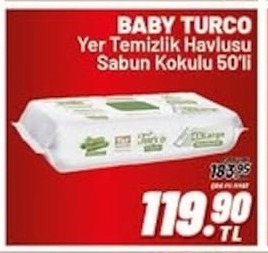 Baby Turco Yer Temizlik Havlusu Sabun Kokulu 50'Li