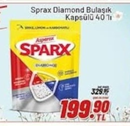 Asperax Sparx Diamond Bulaşık Kapsülü 40'Lı