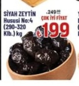 Siyah Zeytin Hususi No:4 (290-320) Kg