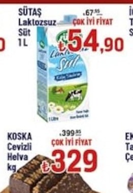 Sütaş Laktozsuz Süt 1L