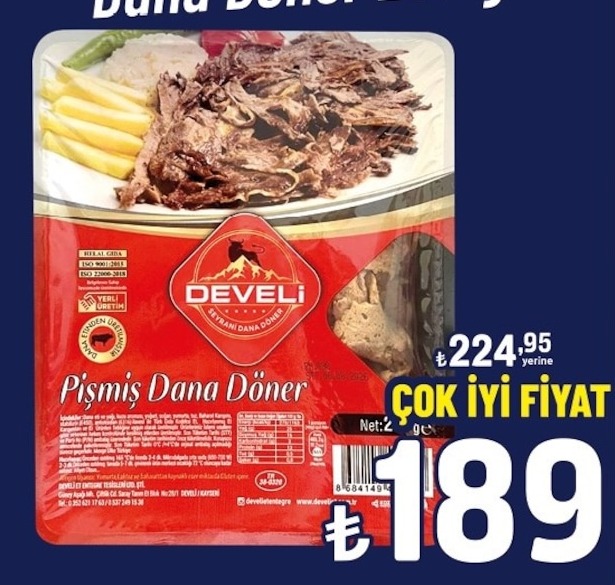 Develi Pişmiş Dana Döner 2 Kg