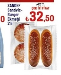 Sandef Sandviç-Burger Ekmeği 2'Li