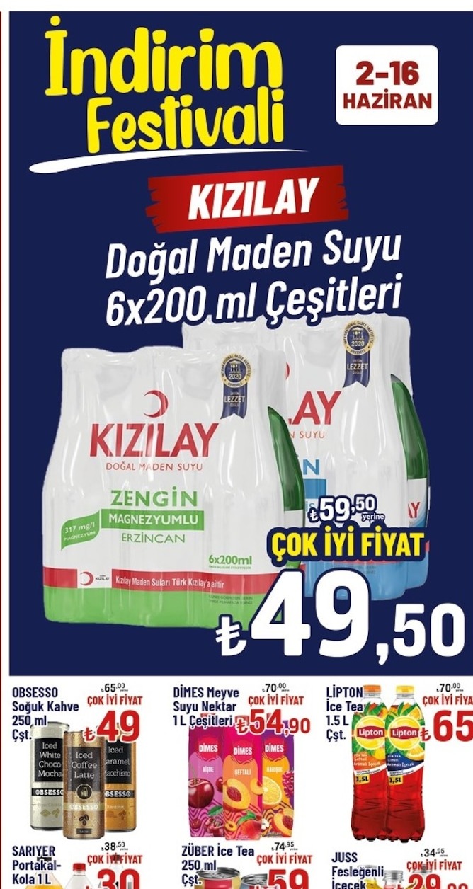 Kızılay Doğal Maden Suyu 6X200 Ml Çeşitleri