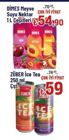Dimes Meyve Suyu Nektar 1 L Çeşitleri