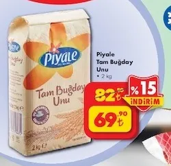 Piyale Tam Buğday Unu 2 Kg