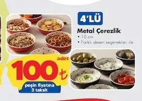 4'Lü Metal Çerezlik 10 Cm