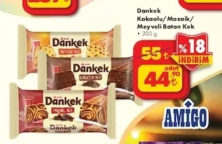 Dankek Kakaolu/Mozaik/Meyveli Baton Kek 200 G