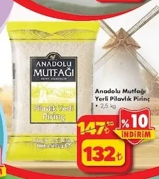 Anadolu Mutfağı Yerli Pilavlık Pirinç 2,5 Kg