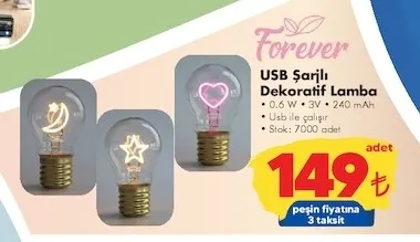 Forever Usb Şarjlı Dekoratif Lamba