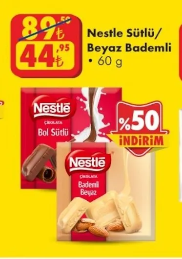 Nestle Sütlü/ Beyaz Bademli 60 G