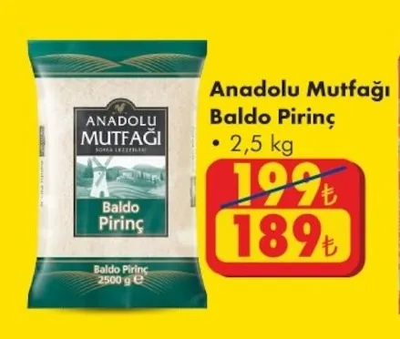 Anadolu Mutfağı Baldo Pirinç 2,5 Kg