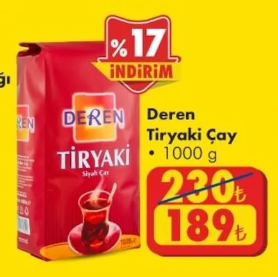 Deren Tiryaki Çay 1000 G
