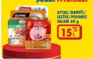 Aytaç/Banvit/Lezita/Polonez Salam 60 G