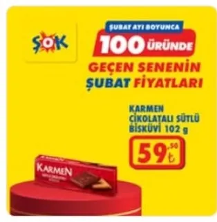Karmen Çikolatalı Sütlü Bisküvi 102 G