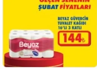 Beyaz Güvercin Tuvalet Kağıdı 16'Lı 3 Katlı