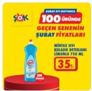 Mintax Sıvı Bulaşık Deterjanı Limonlu 750 Ml