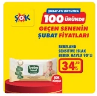 Bebeland Sensitive Islak Bebek Havlu 90'Lı