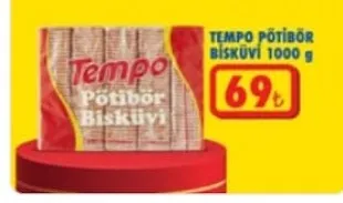 Tempo Pötibör Bisküvi 1000 G
