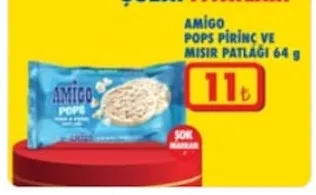 Amigo Pops Pirinç Ve Mısır Patlağı 64 G