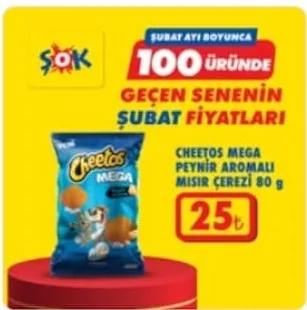 Cheetos Mega Peynir Aromalı Mısır Çerezi 80 G