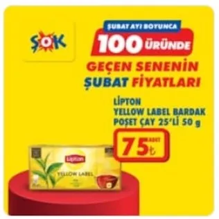 Lipton Yellow Label Bardak Poşet Çay 25'Li 50 G