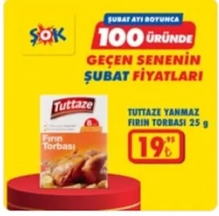 Tuttaze Yanmaz Fırın Torbası 25 G