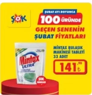 Mintax Bulaşık Makinesi Tableti 33 Adet