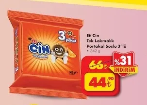 Eti Cin Tek Lokmalık Portakal Soslu 3'Lü 342 G