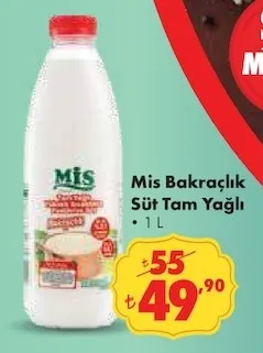 Mis Bakraçlık Süt Tam Yağlı 1 L