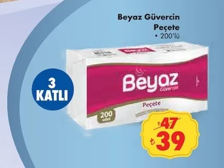 Beyaz Güvercin Peçete 200'Lü