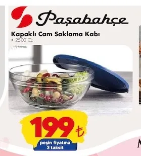 Paşabahçe Kapaklı Cam Saklama Kabı 2500 Cc