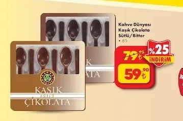 Kahve Dünyası Kaşık Çikolata Sütlü/Bitter 6'Lı