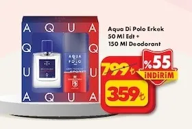 Aqua Di Polo Erkek 50 Ml Edt + 150 Ml Deodorant