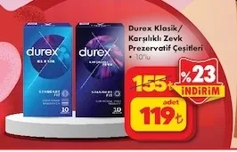 Durex Klasik/Karşılıklı Zevk Prezervatif Çeşitleri 10'Lu