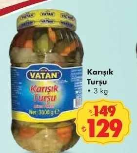 Vatan Karışık Turşu 3 Kg