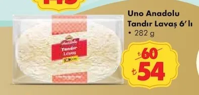 Uno Anadolu Tandır Lavaş 6'Lı 282 G