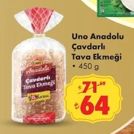 Uno Anadolu Çavdarlı Tava Ekmeği 450 G