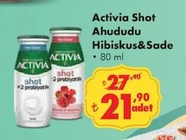 Activia Shot Ahududu Hibiskus&Sade 80 Ml