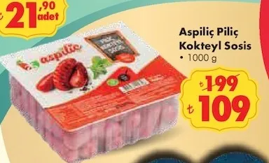 Aspiliç Piliç Kokteyl Sosis 1000 G